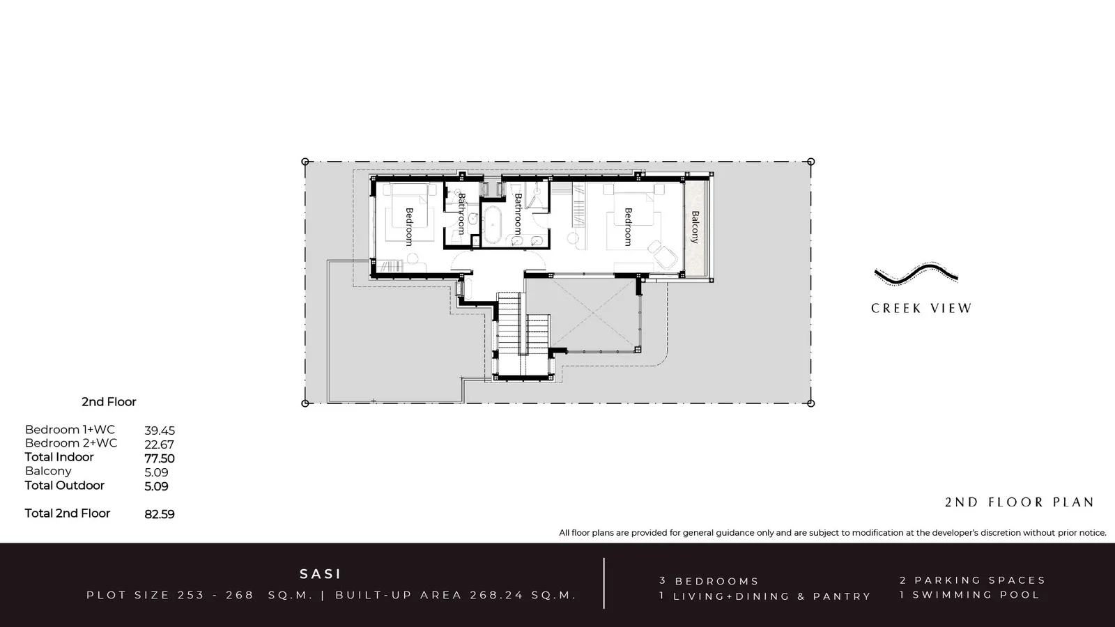 3-bedroom villa, 268 sqm