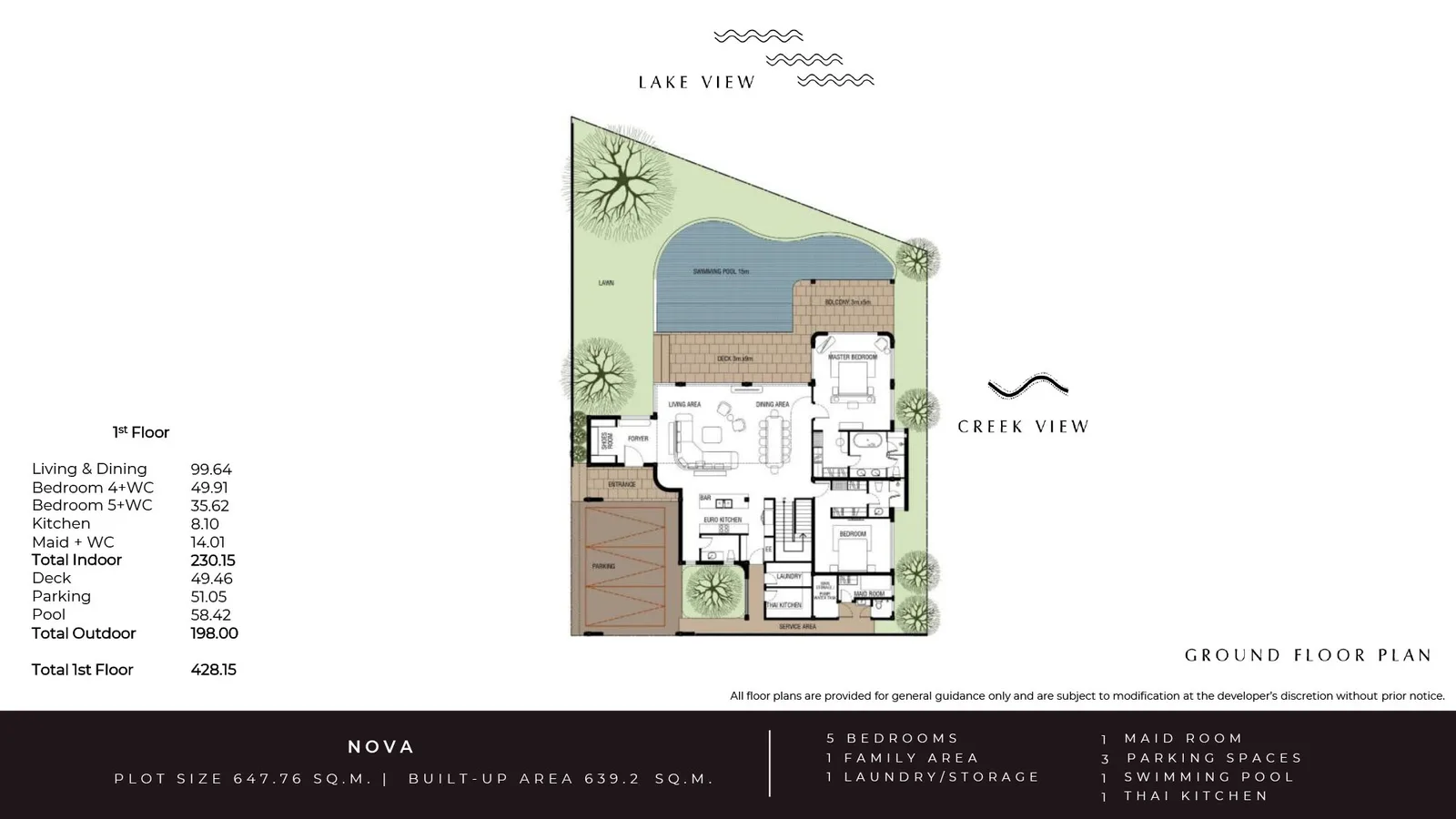 5-bedroom villa, 422 sqm