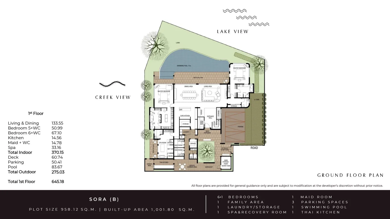 6-bedroom villa, 964 sqm