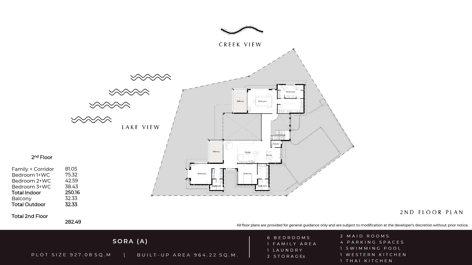 6-bedroom villa, 964 sqm