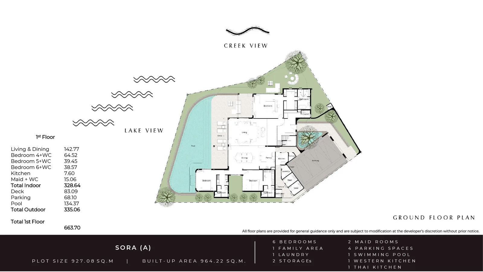 6-bedroom villa, 964 sqm