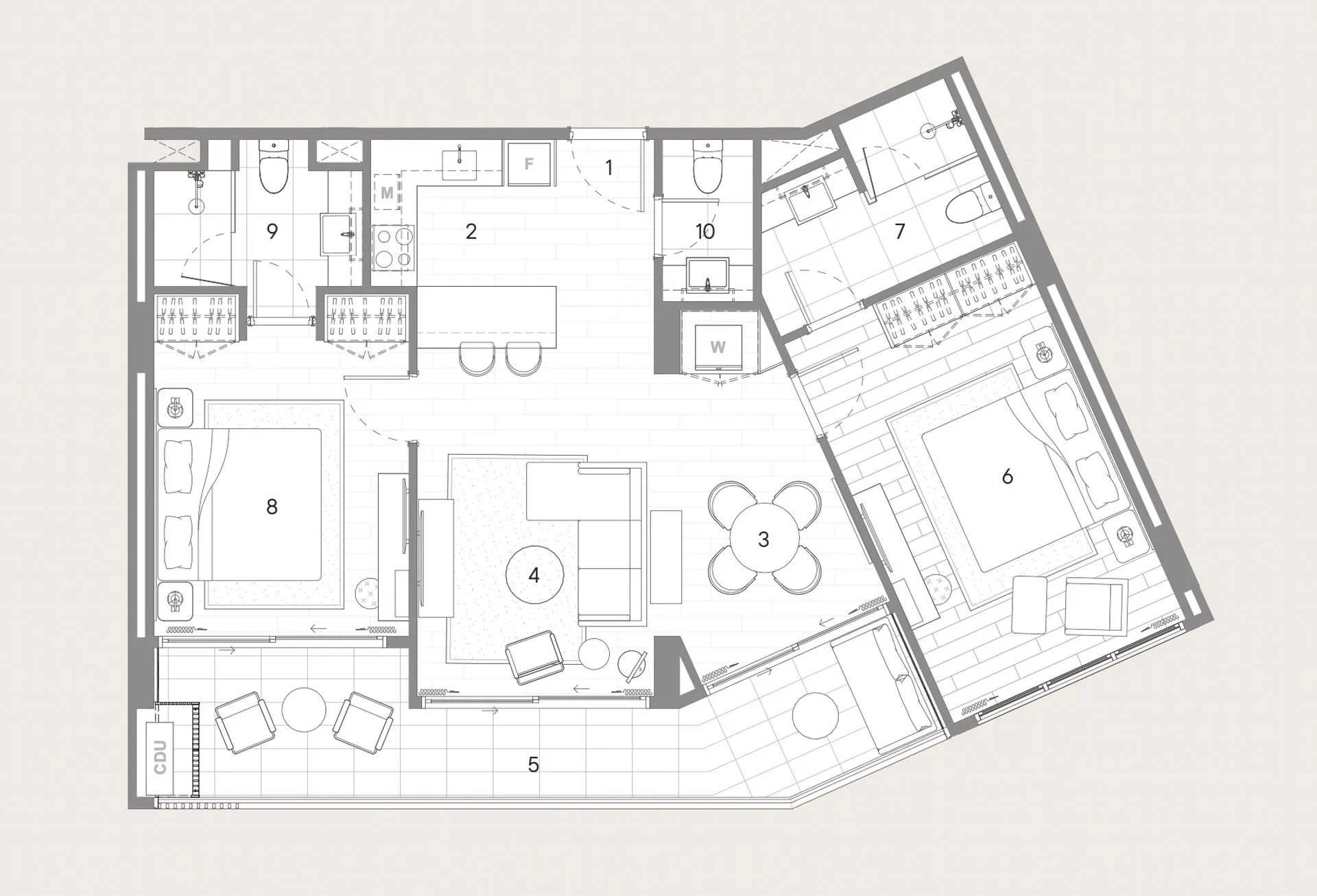1-bedroom condo, 52 sqm
