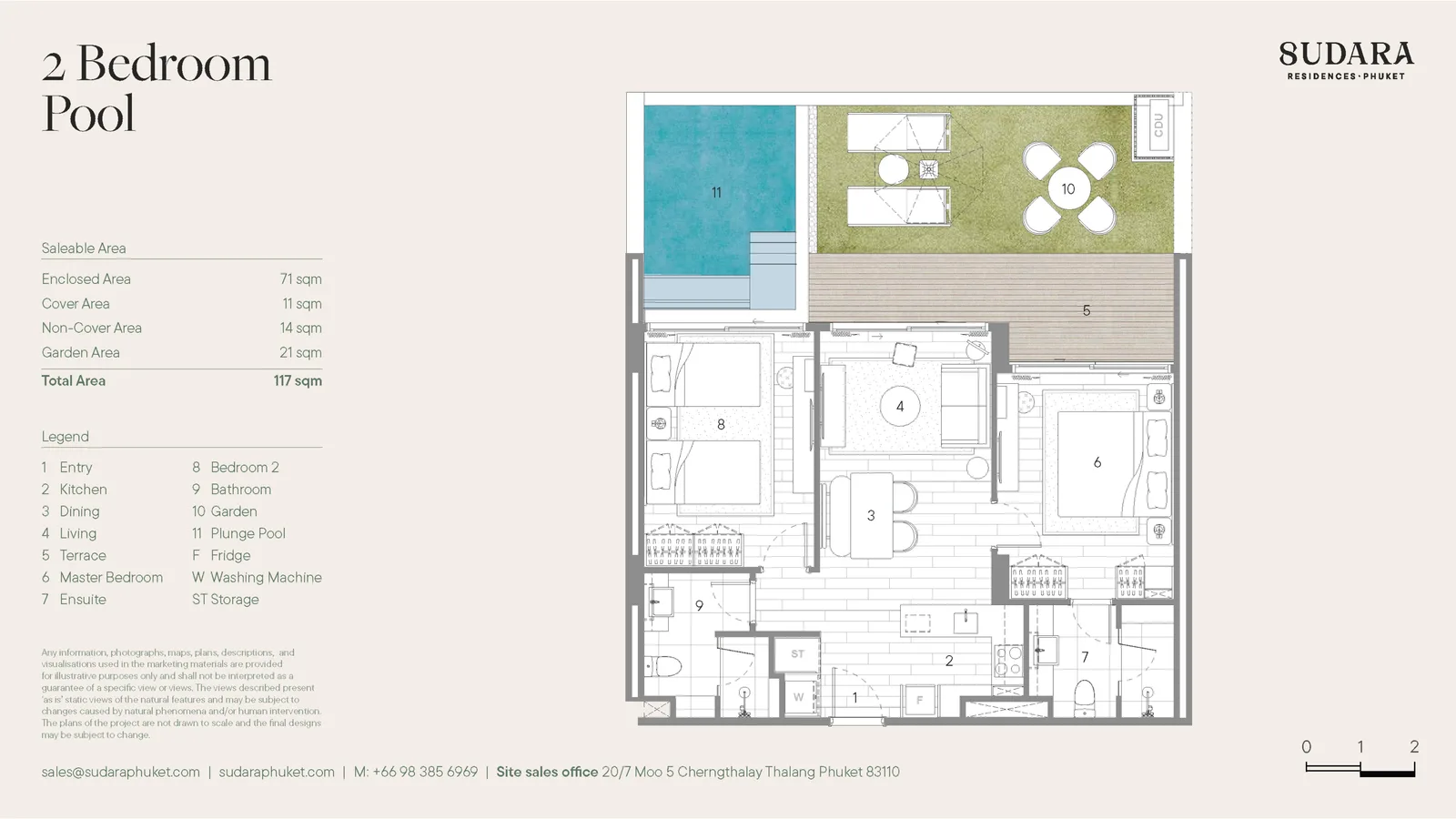 2-bedroom condo, 80 sqm