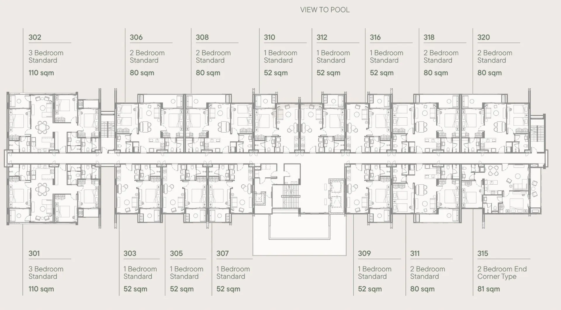 3-bedroom condo, 110 sqm