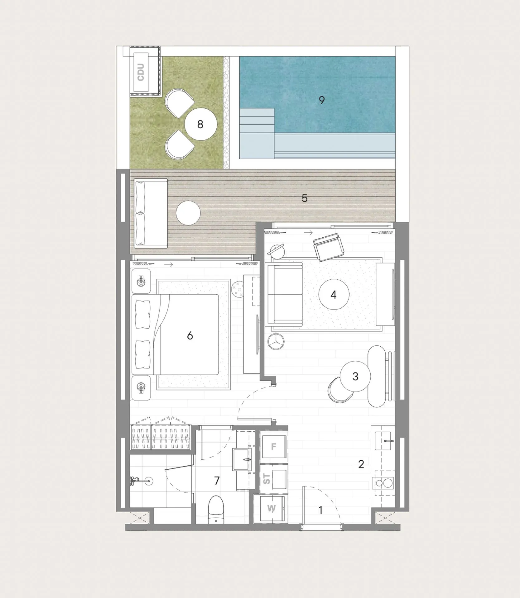3-bedroom condo, 110 sqm