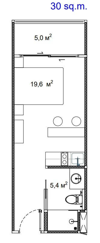 Studio, 30 sqm