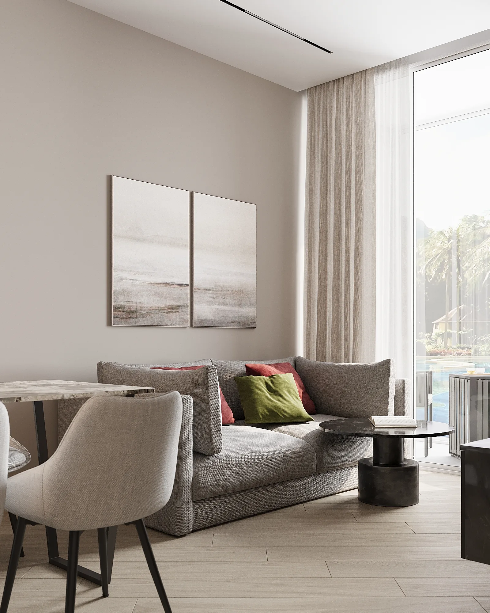 1-bedroom condo, 43 sqm