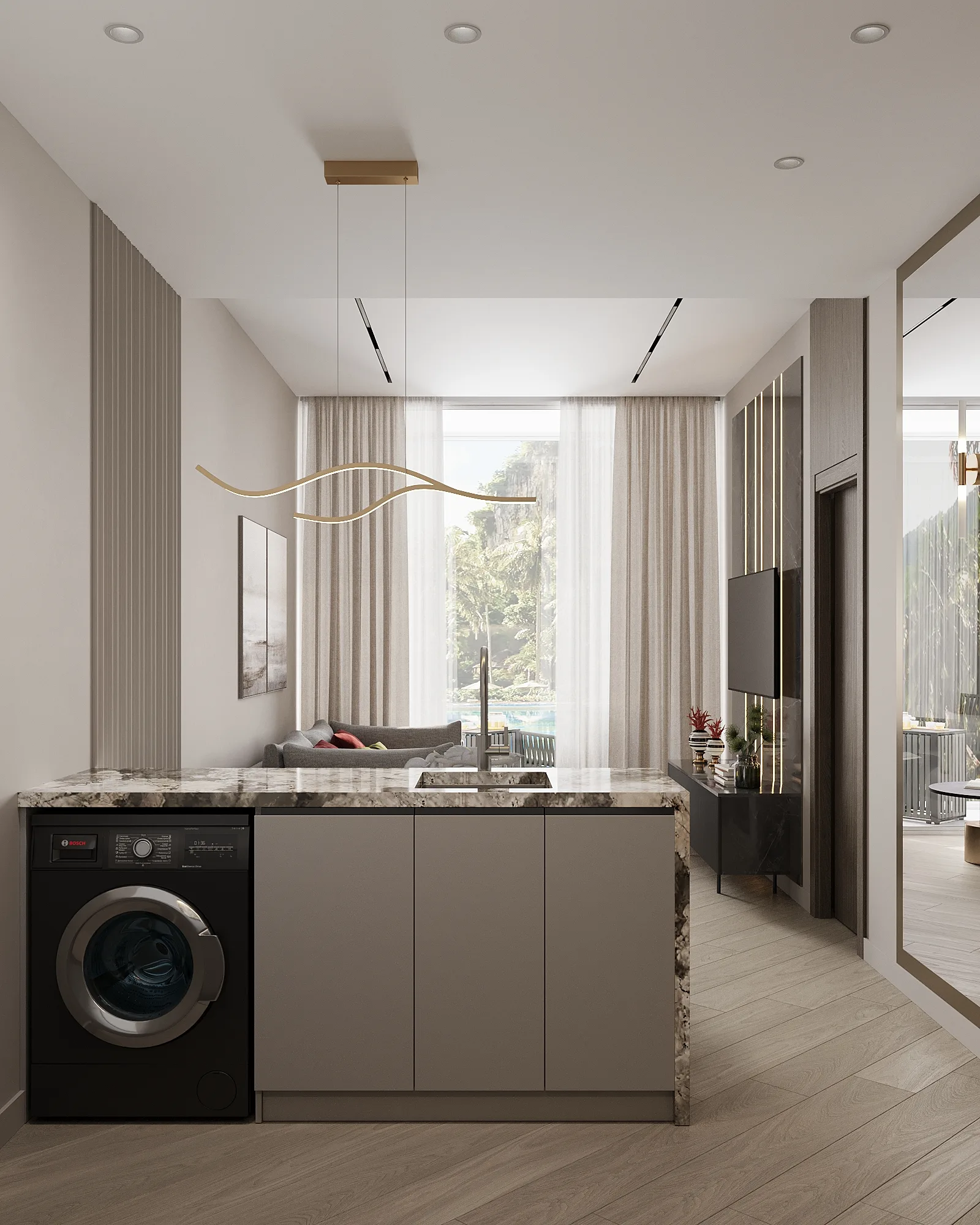 1-bedroom condo, 43 sqm