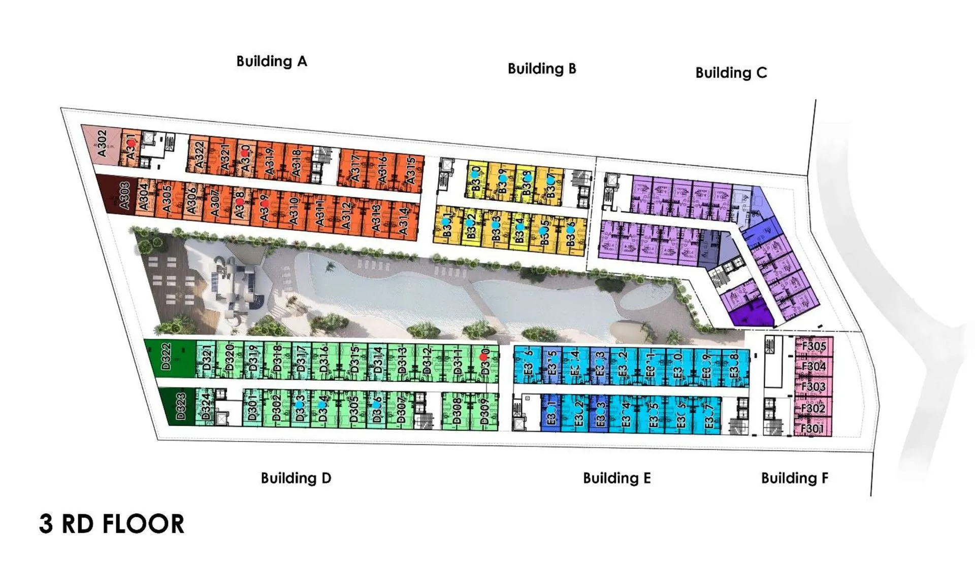 3-bedroom condo, 70 sqm