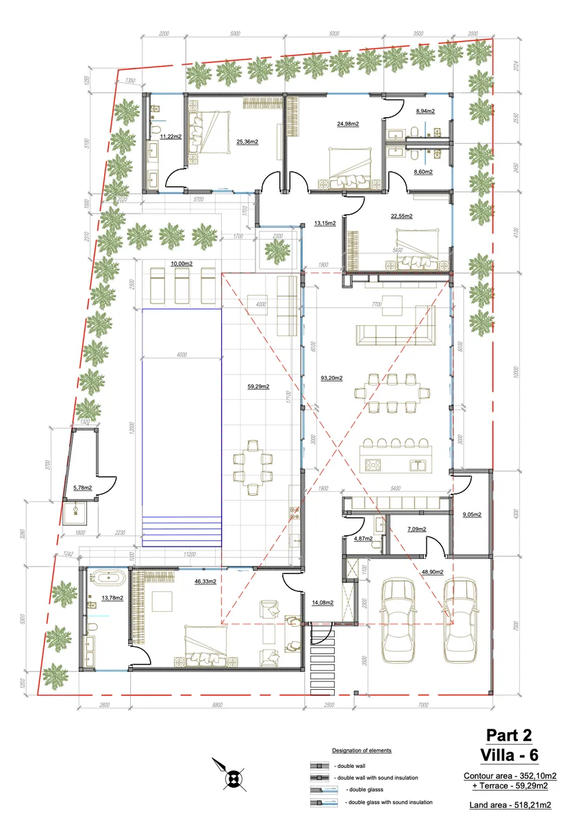 3-bedroom villa, 433 sqm