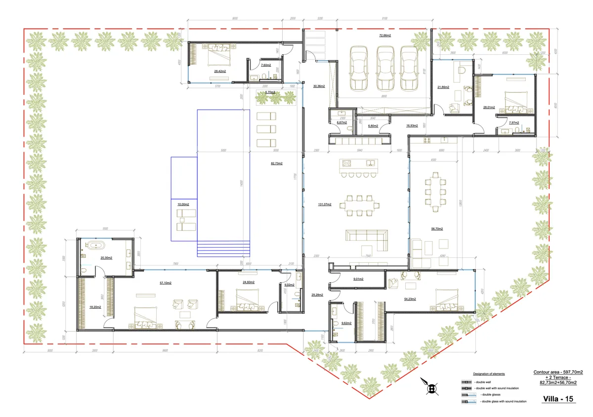 3-bedroom villa, 433 sqm