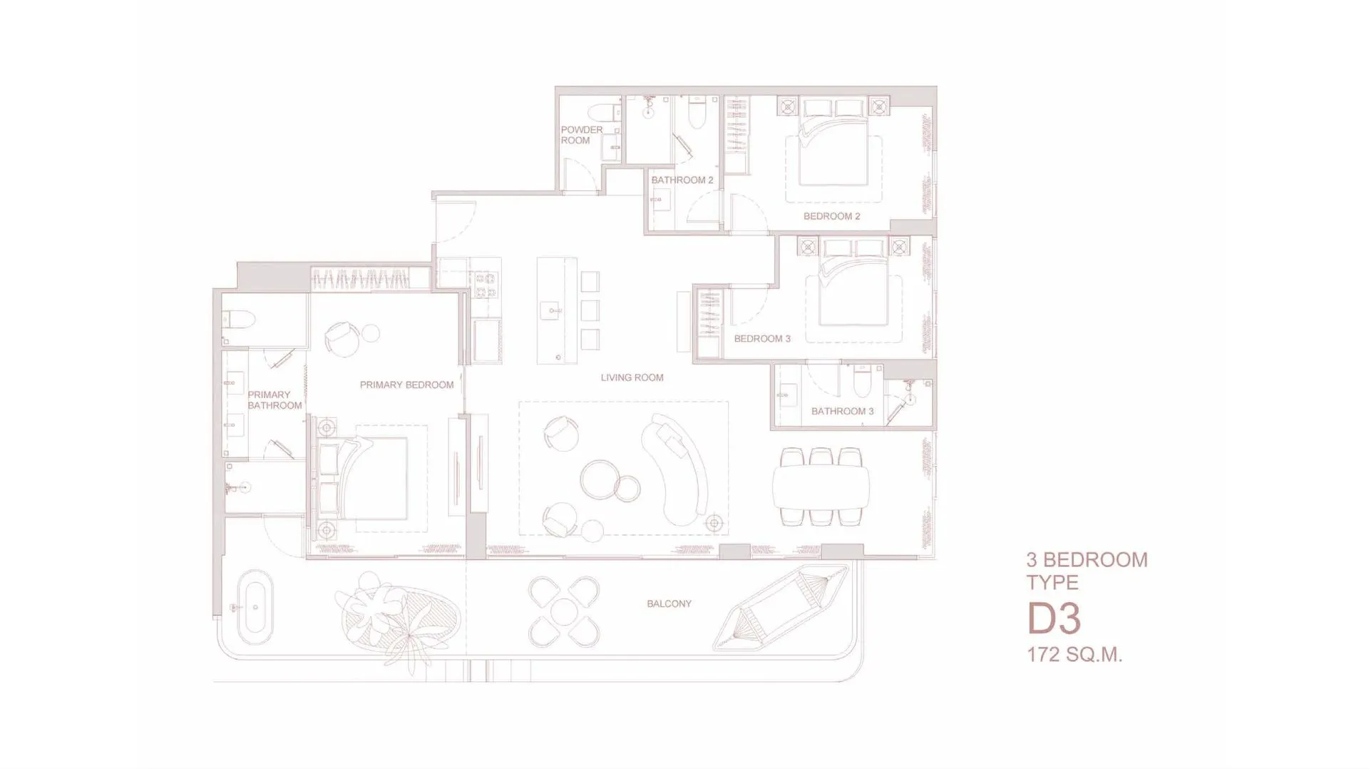 2-bedroom condo, 117 sqm