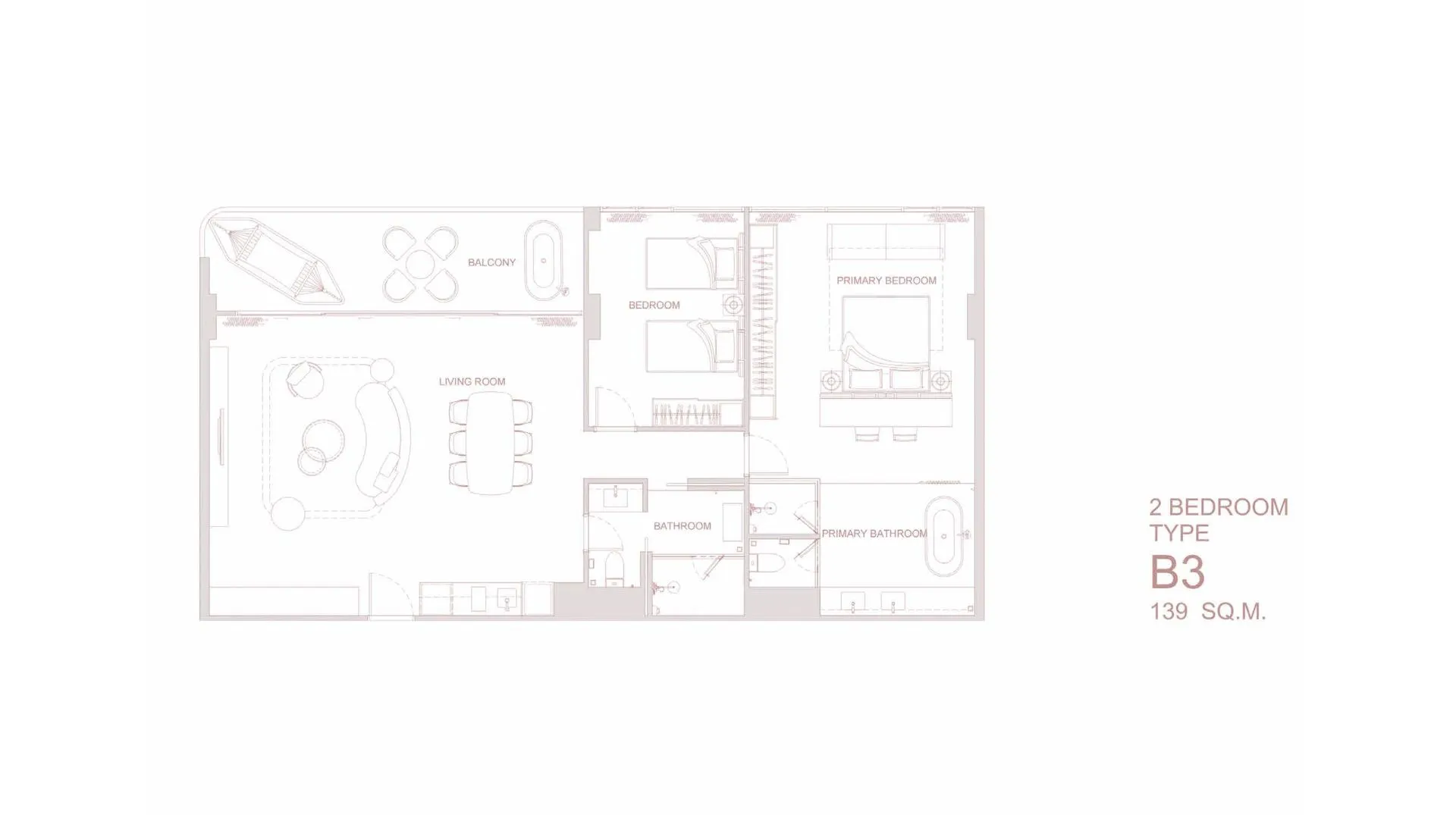 2-bedroom condo, 117 sqm
