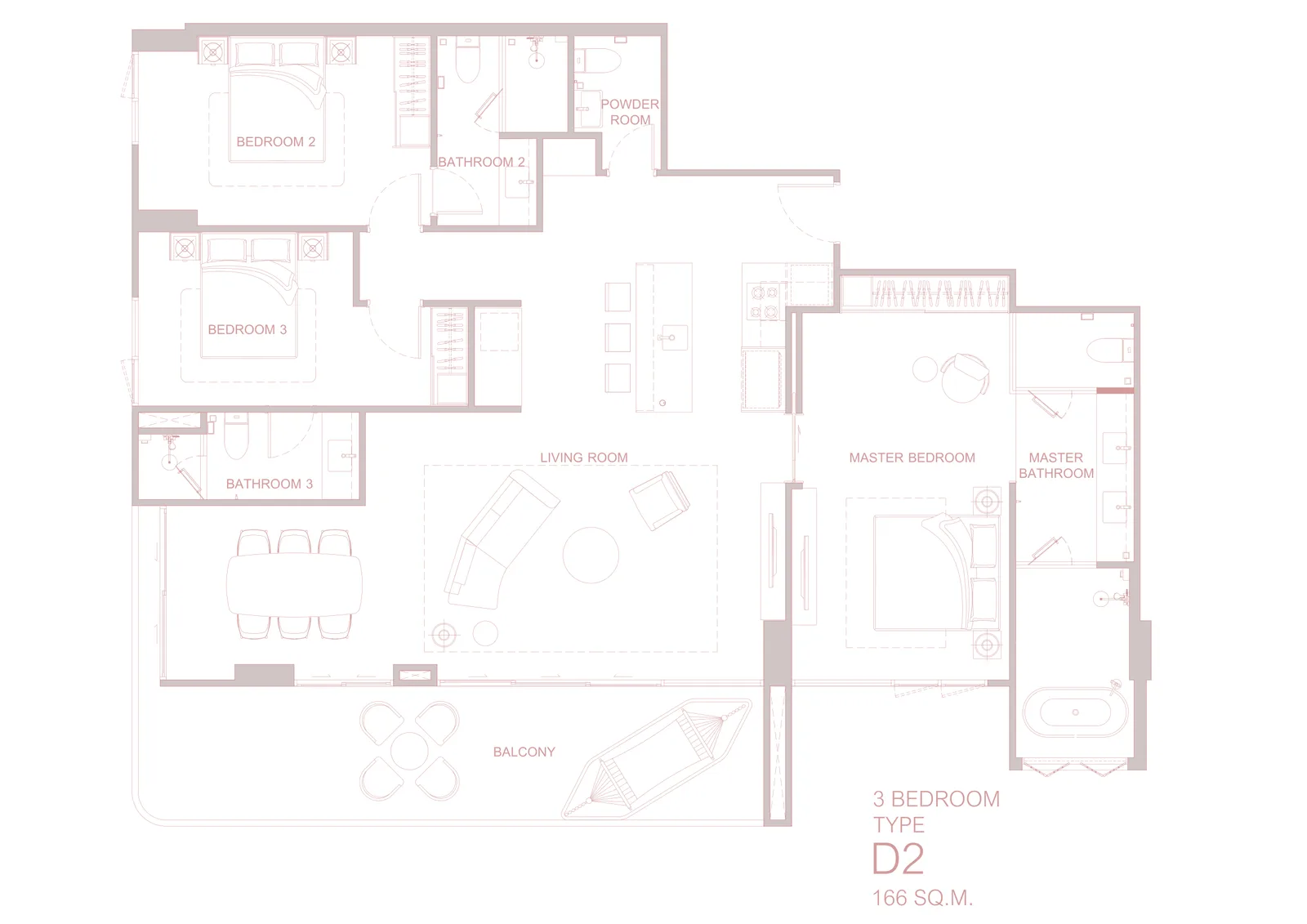 3-bedroom condo, 139 sqm