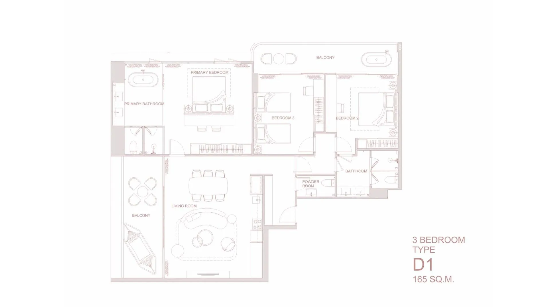 3-bedroom condo, 139 sqm