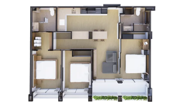 3-bedroom condo, 138 sqm