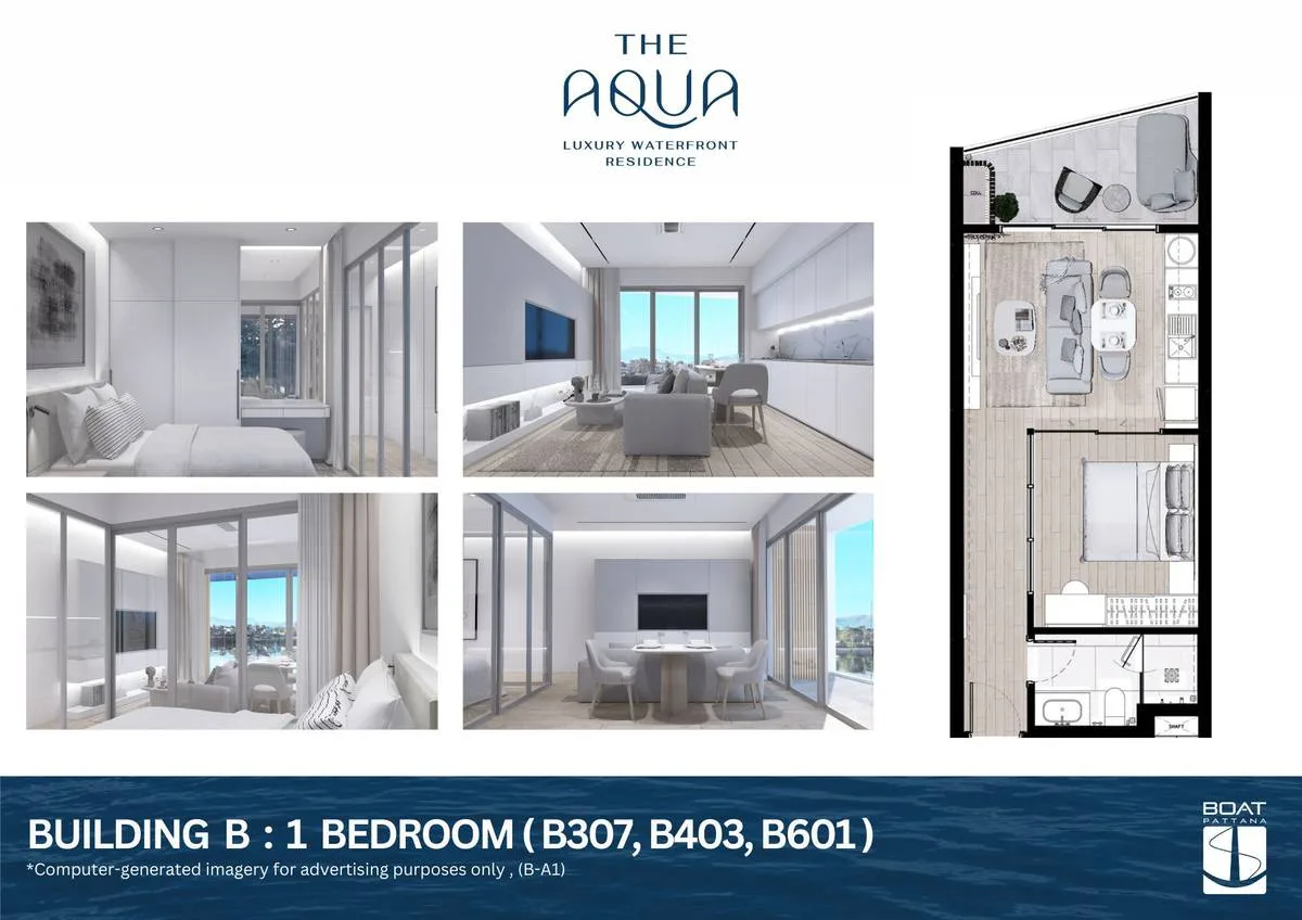 1-bedroom condo, 48 sqm