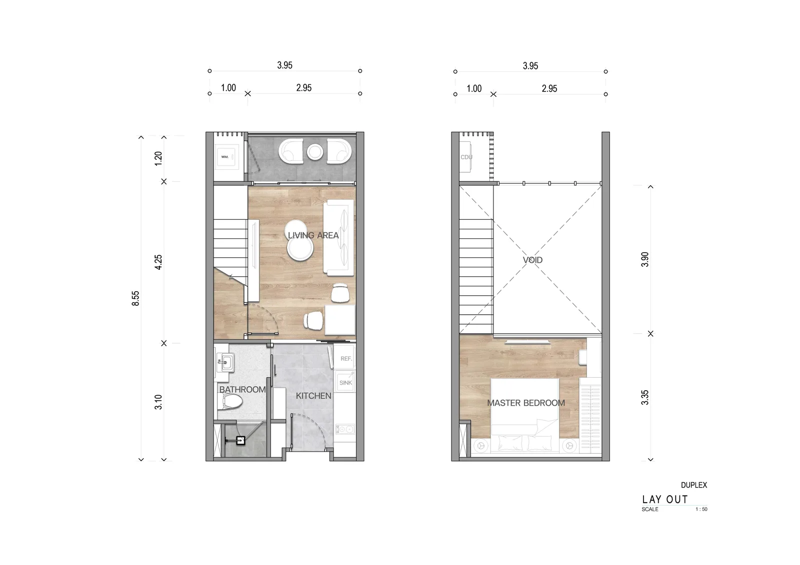 1-bedroom condo, 38 sqm