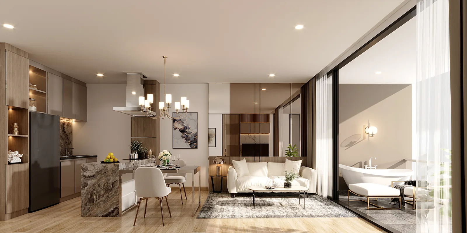 2-bedroom condo, 74 sqm
