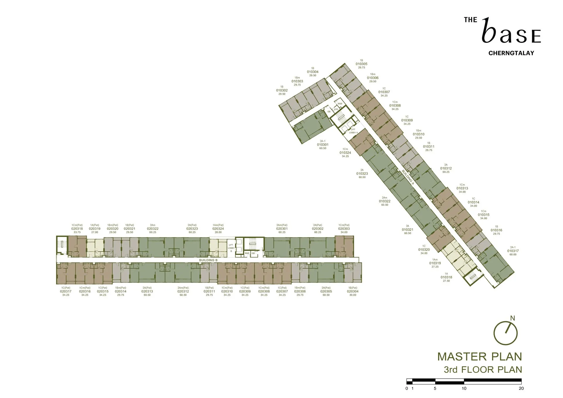 2-bedroom condo, 60 sqm