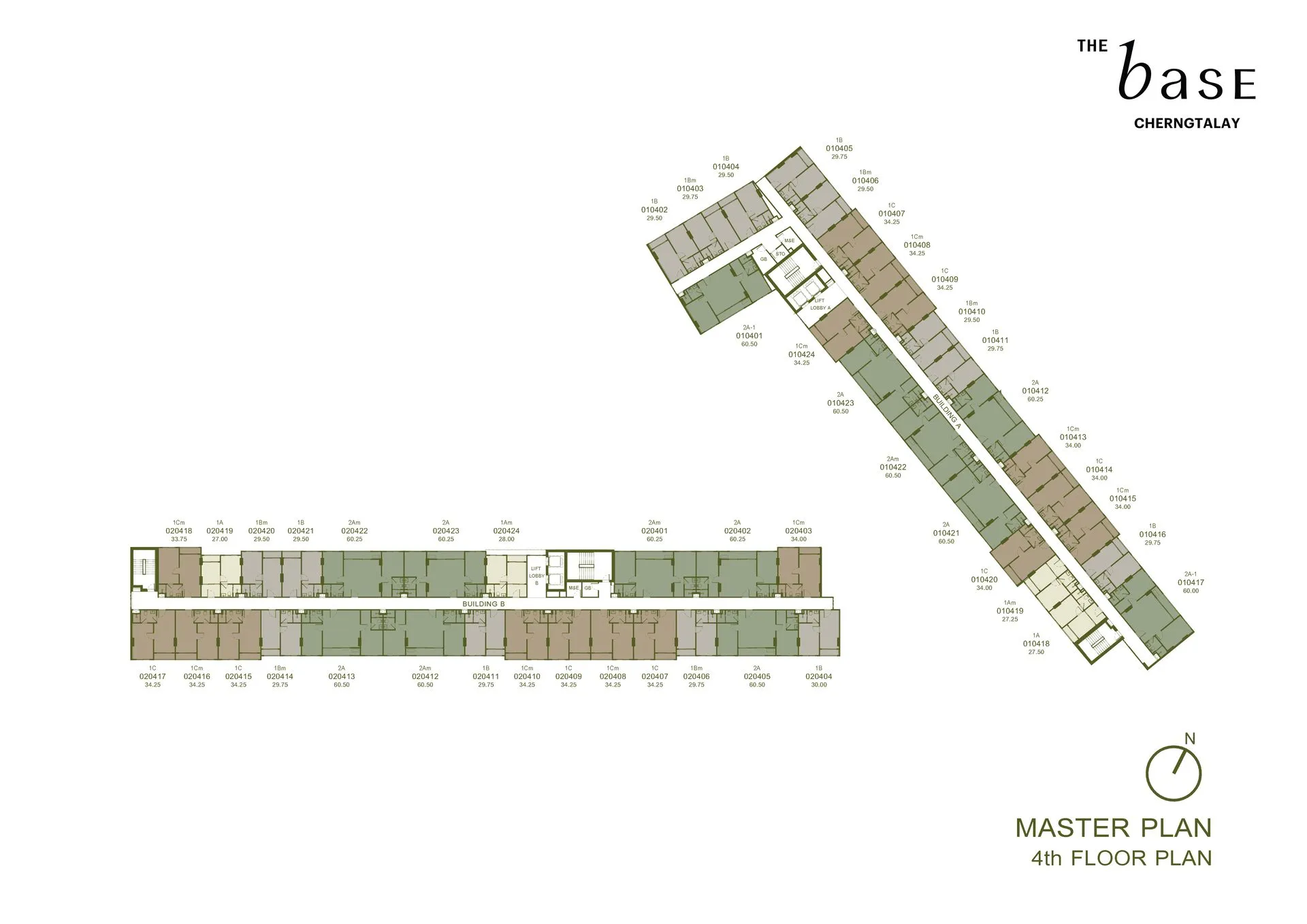 2-bedroom condo, 60 sqm