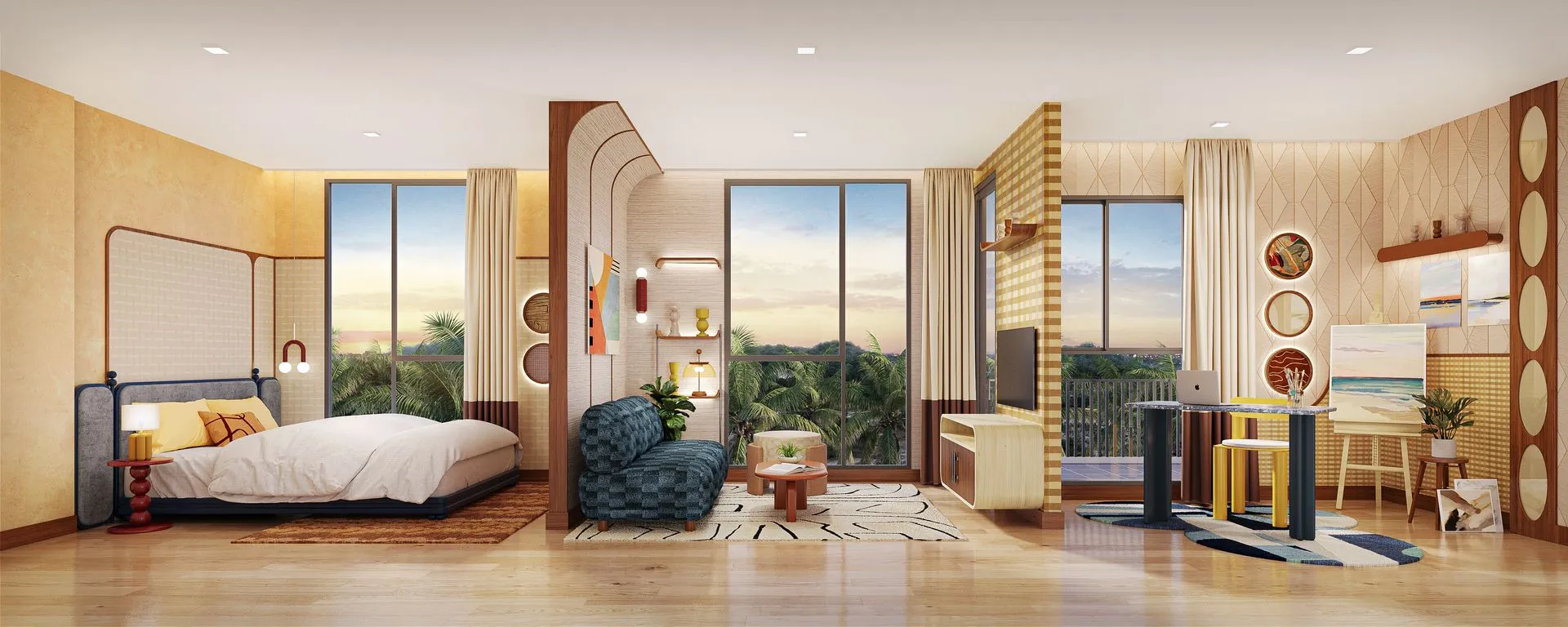 1-bedroom condo, 25 sqm