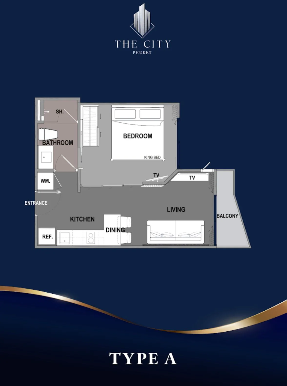 1-bedroom condo, 37 sqm