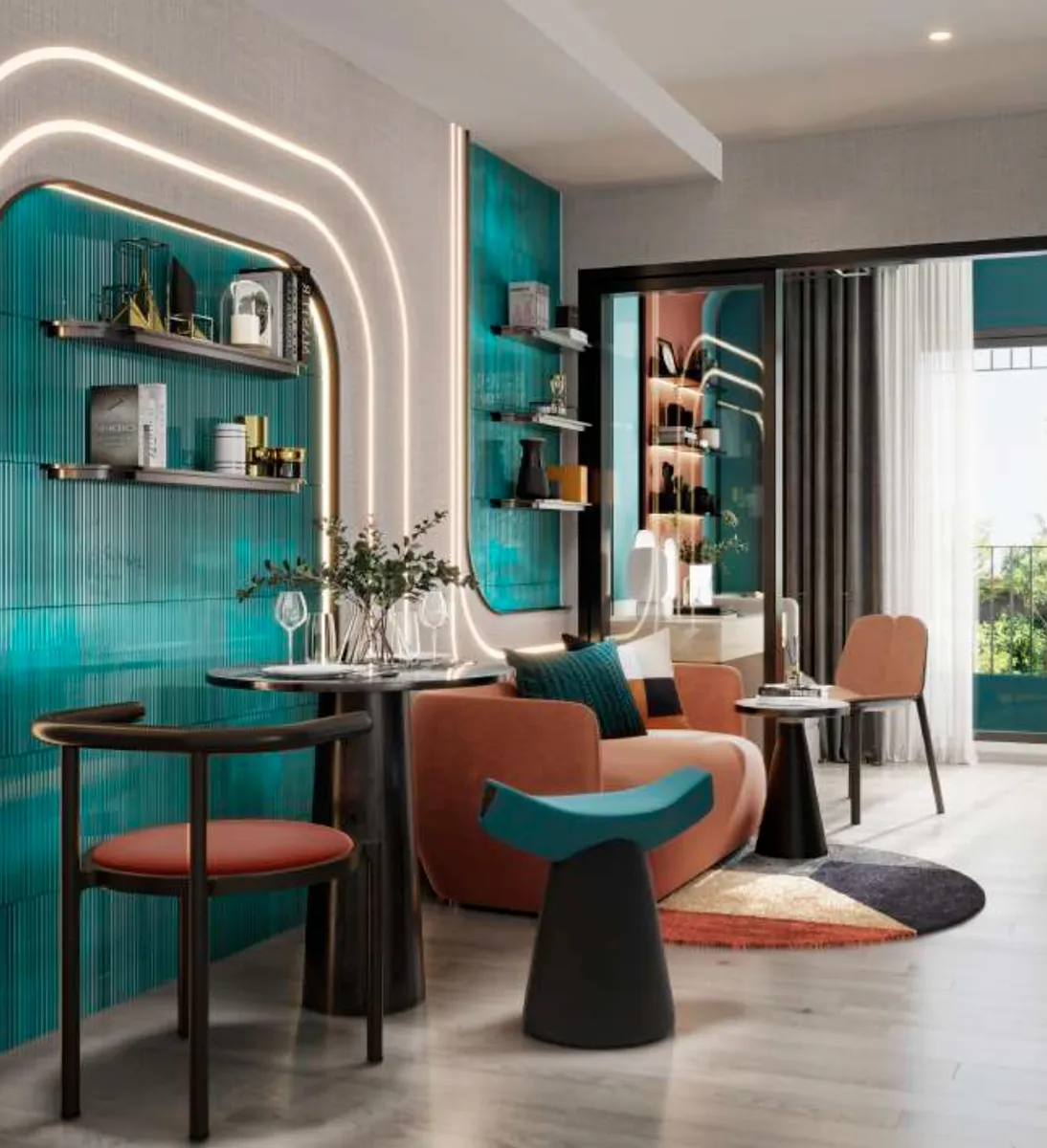 1-bedroom condo, 41 sqm