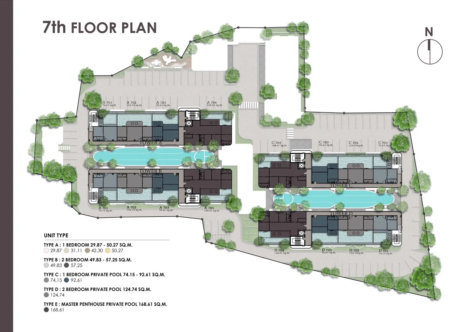 1-bedroom condo, 30 sqm