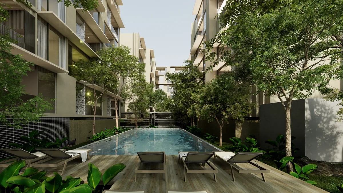 1-bedroom penthouse, 107 sqm