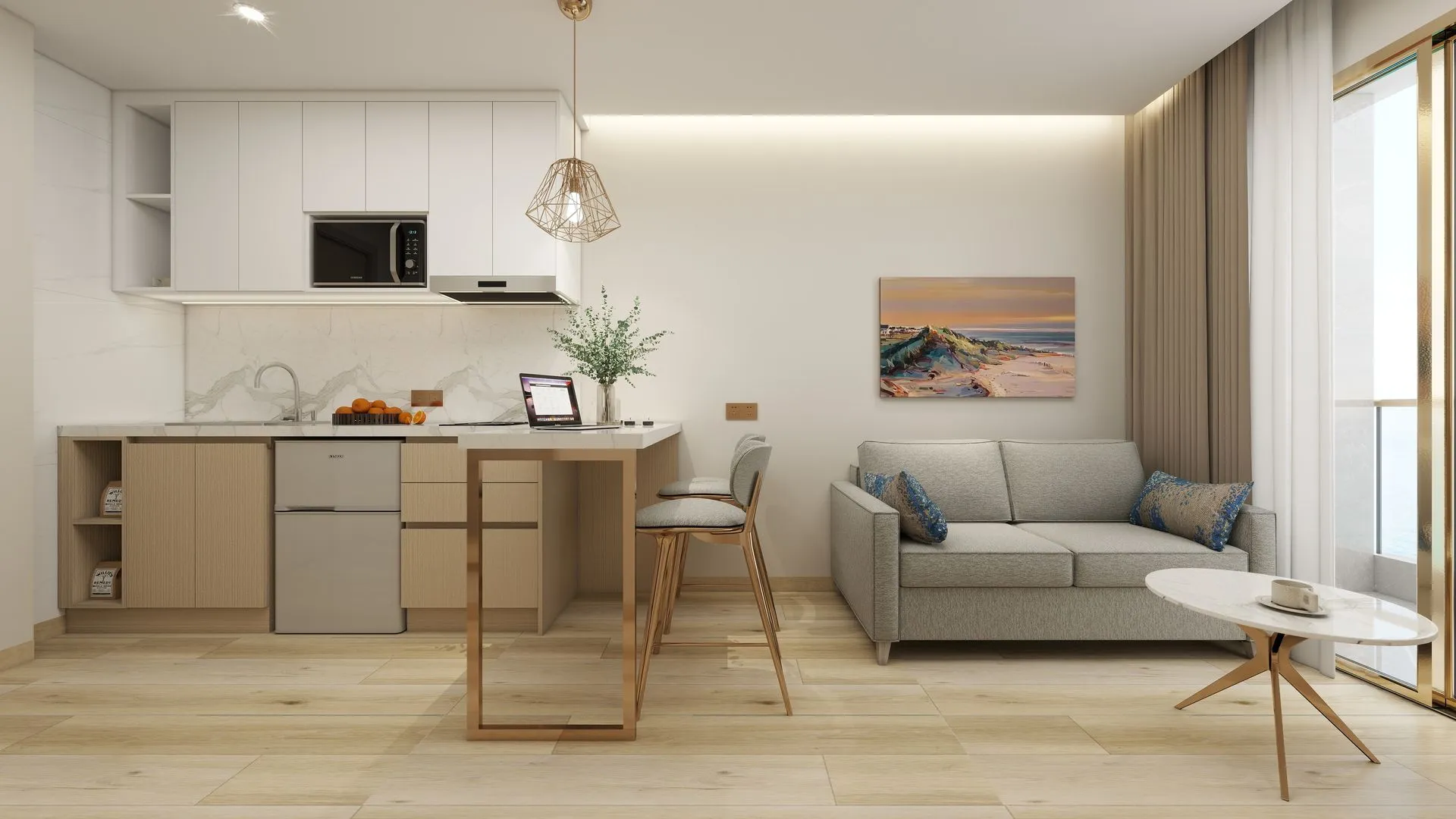 1-bedroom condo, 30 sqm