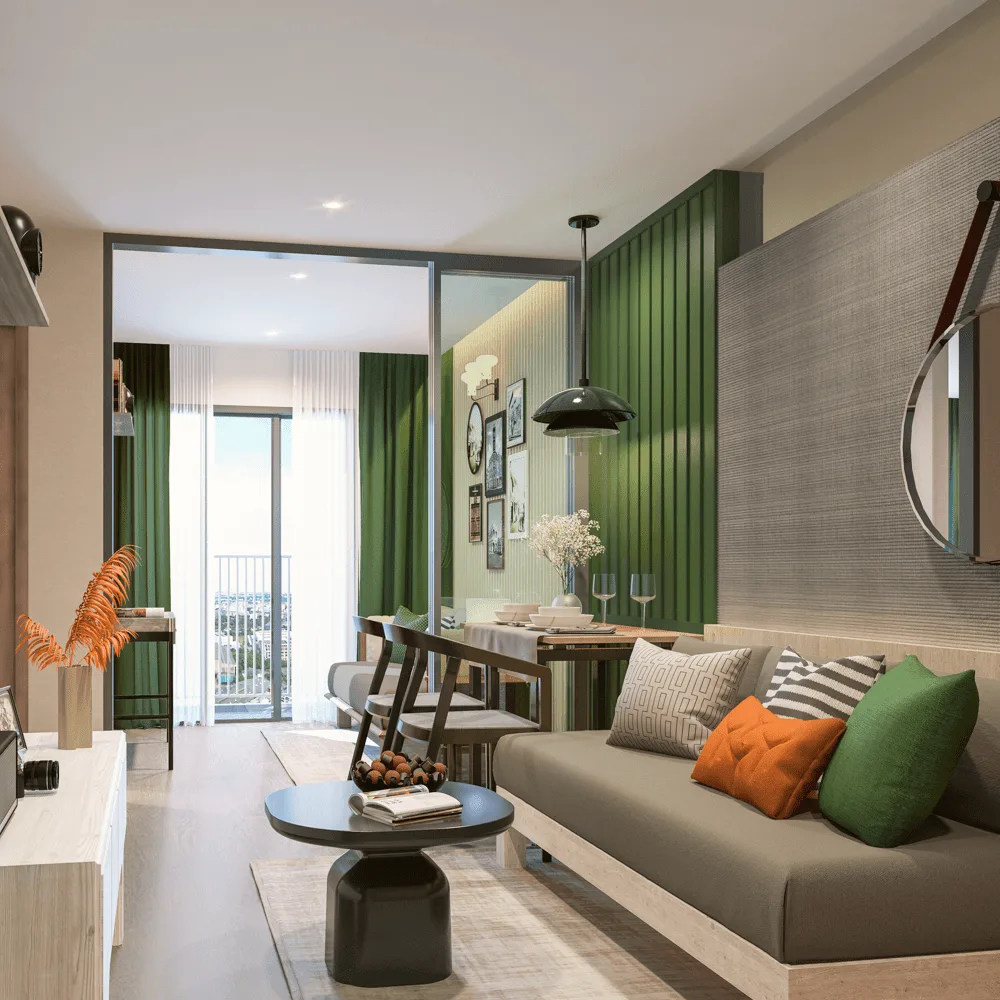 1-bedroom condo, 28 sqm