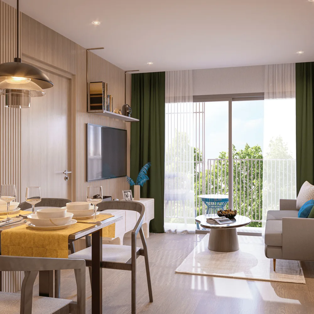 2-bedroom condo, 34 sqm