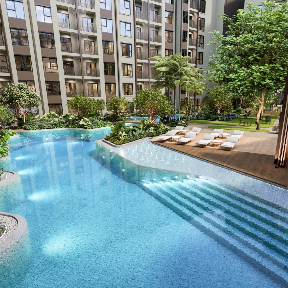 2-bedroom condo, 34 sqm