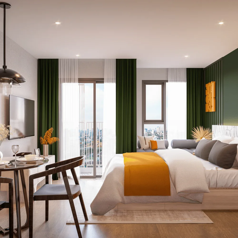 2-bedroom condo, 34 sqm