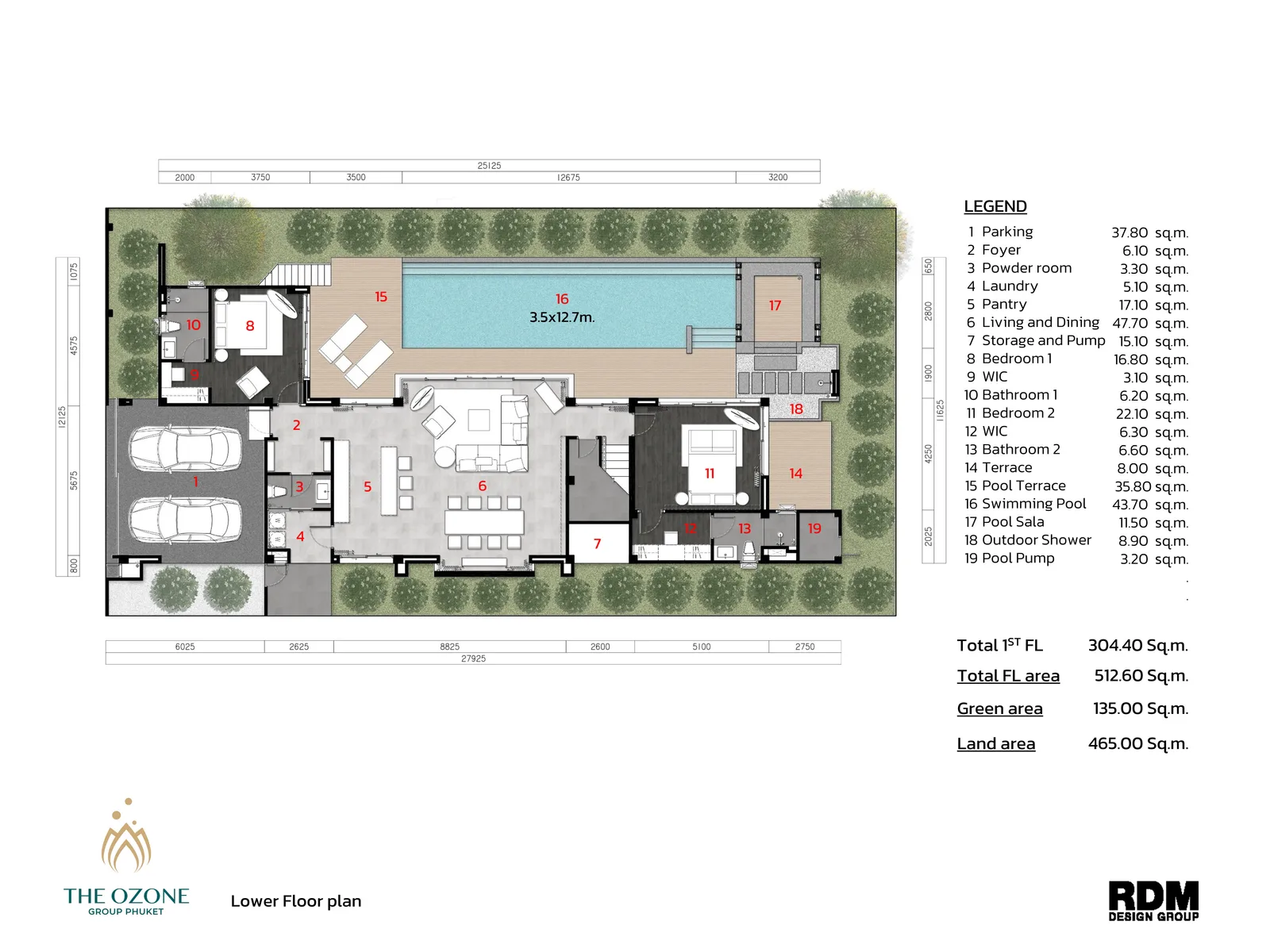 4-bedroom villa, 518 sqm