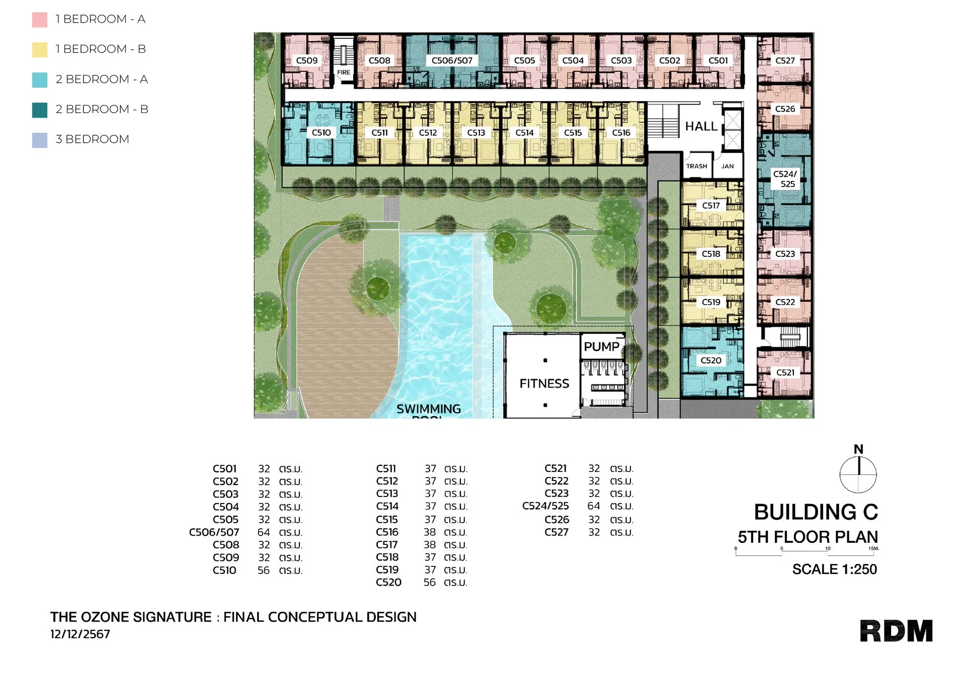 1-bedroom condo, 32 sqm