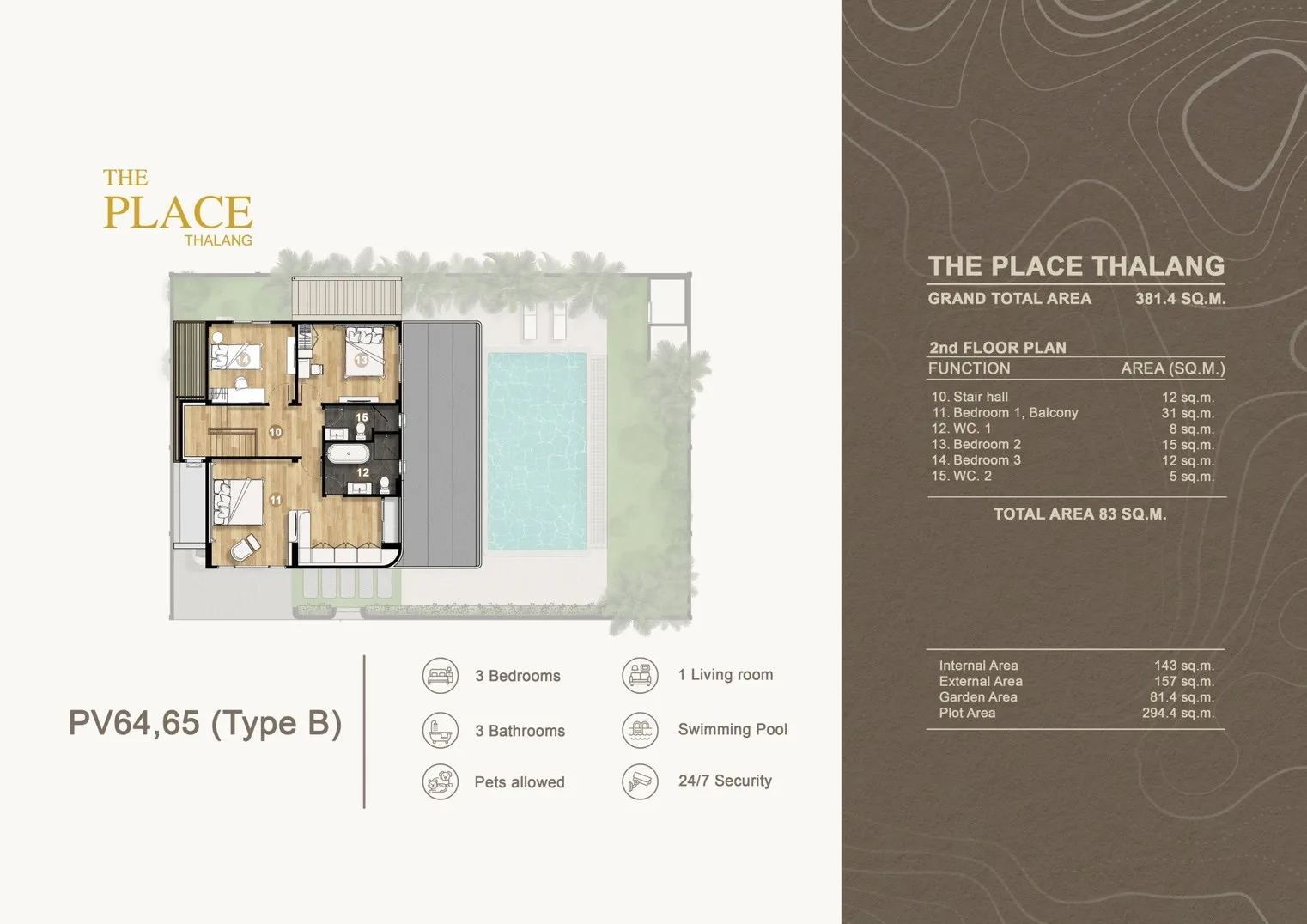 3-bedroom villa, 294 sqm