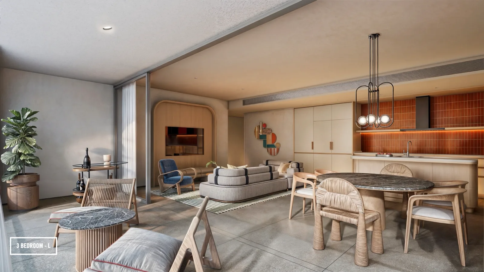 2-bedroom condo, 100 sqm