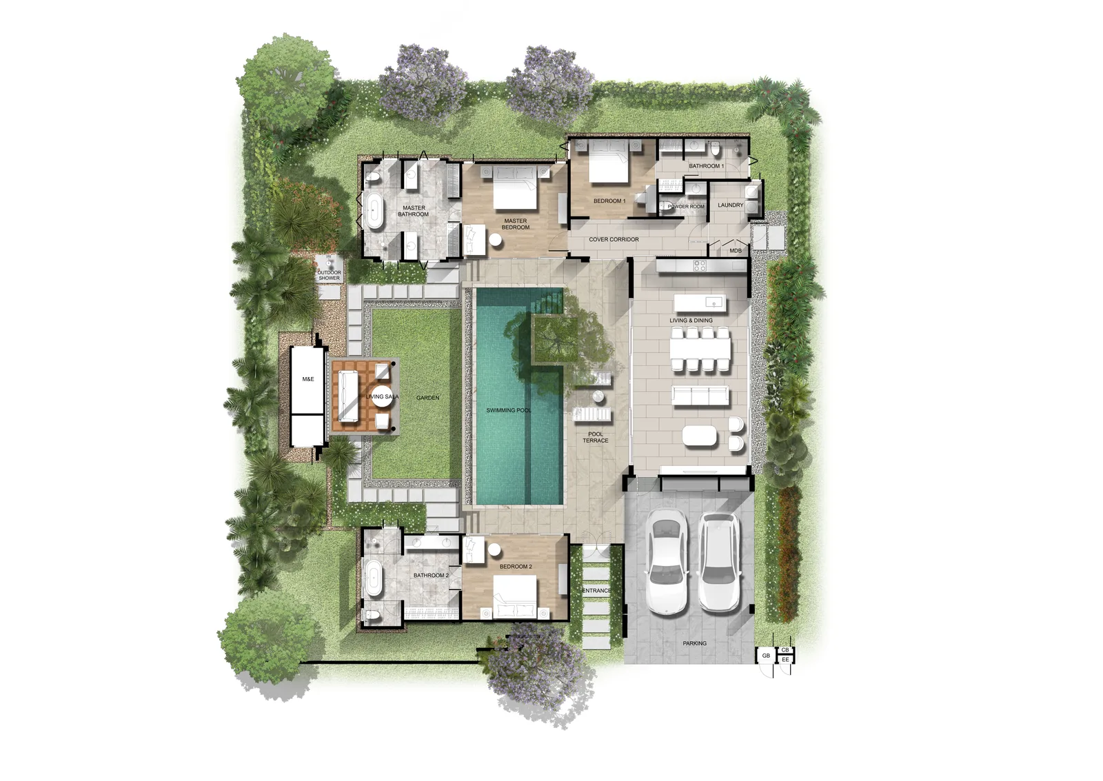 3-bedroom villa, 329 sqm