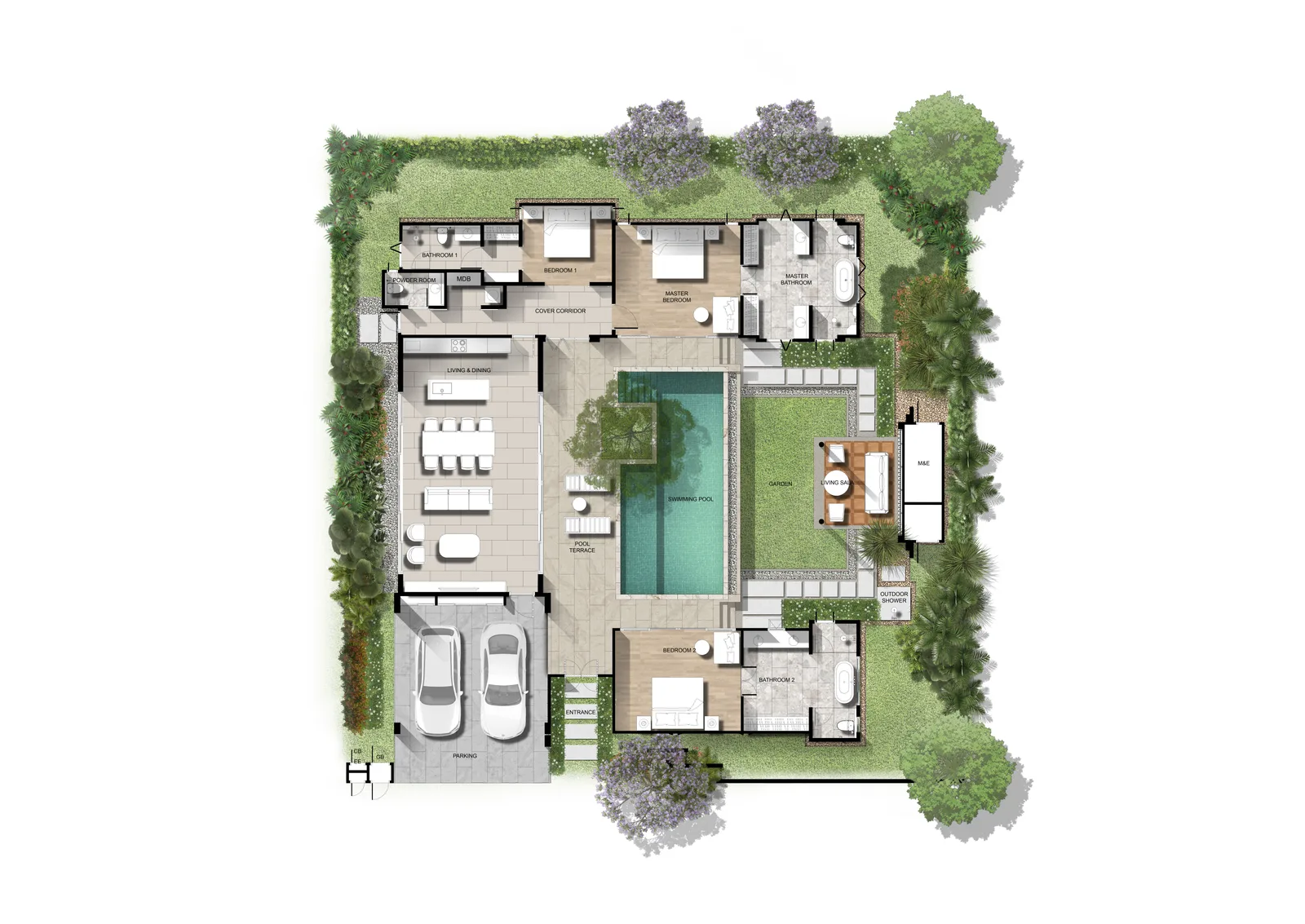 3-bedroom villa, 329 sqm