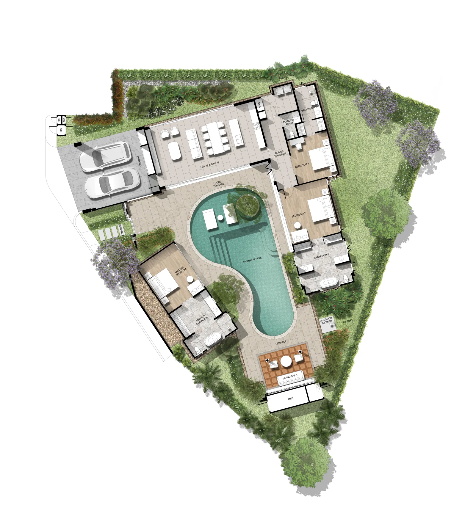 3-bedroom villa, 329 sqm