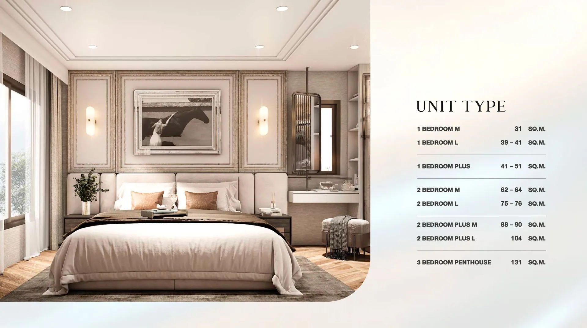 1-bedroom condo, 31 sqm