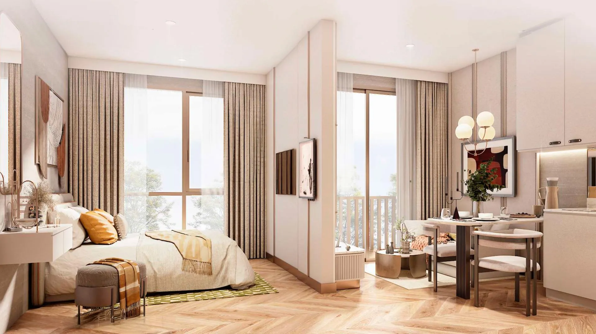 2-bedroom condo, 62 sqm