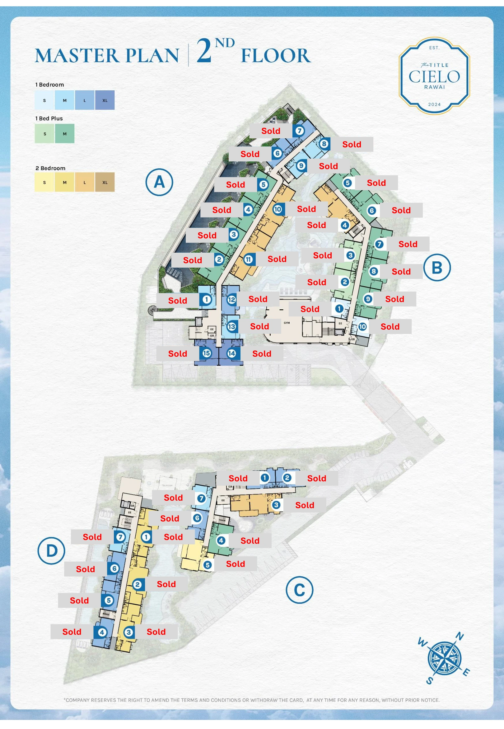 1-bedroom condo, 35 sqm