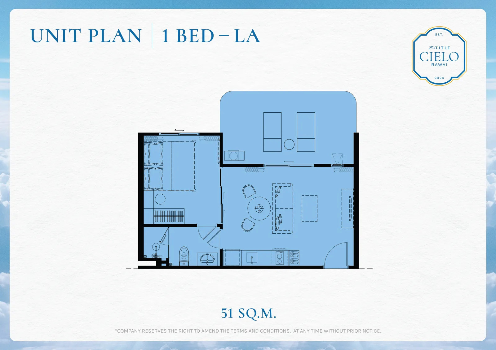 1-bedroom condo, 35 sqm