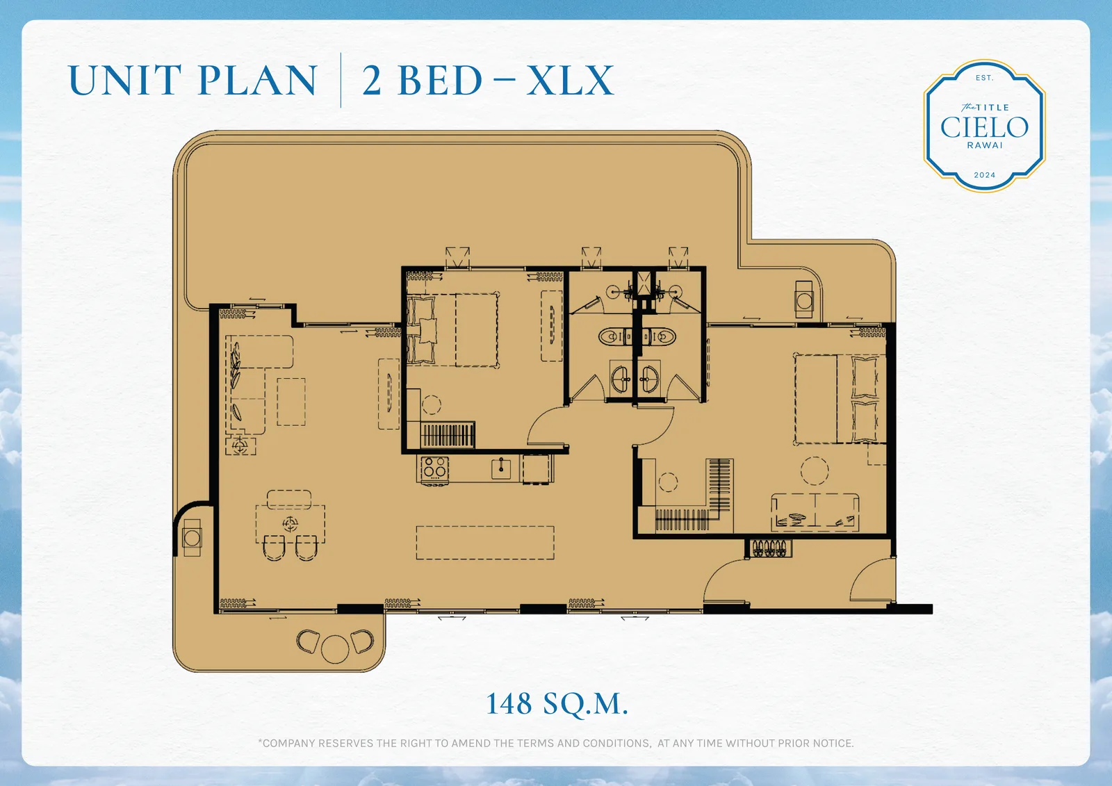 2-bedroom condo, 72 sqm