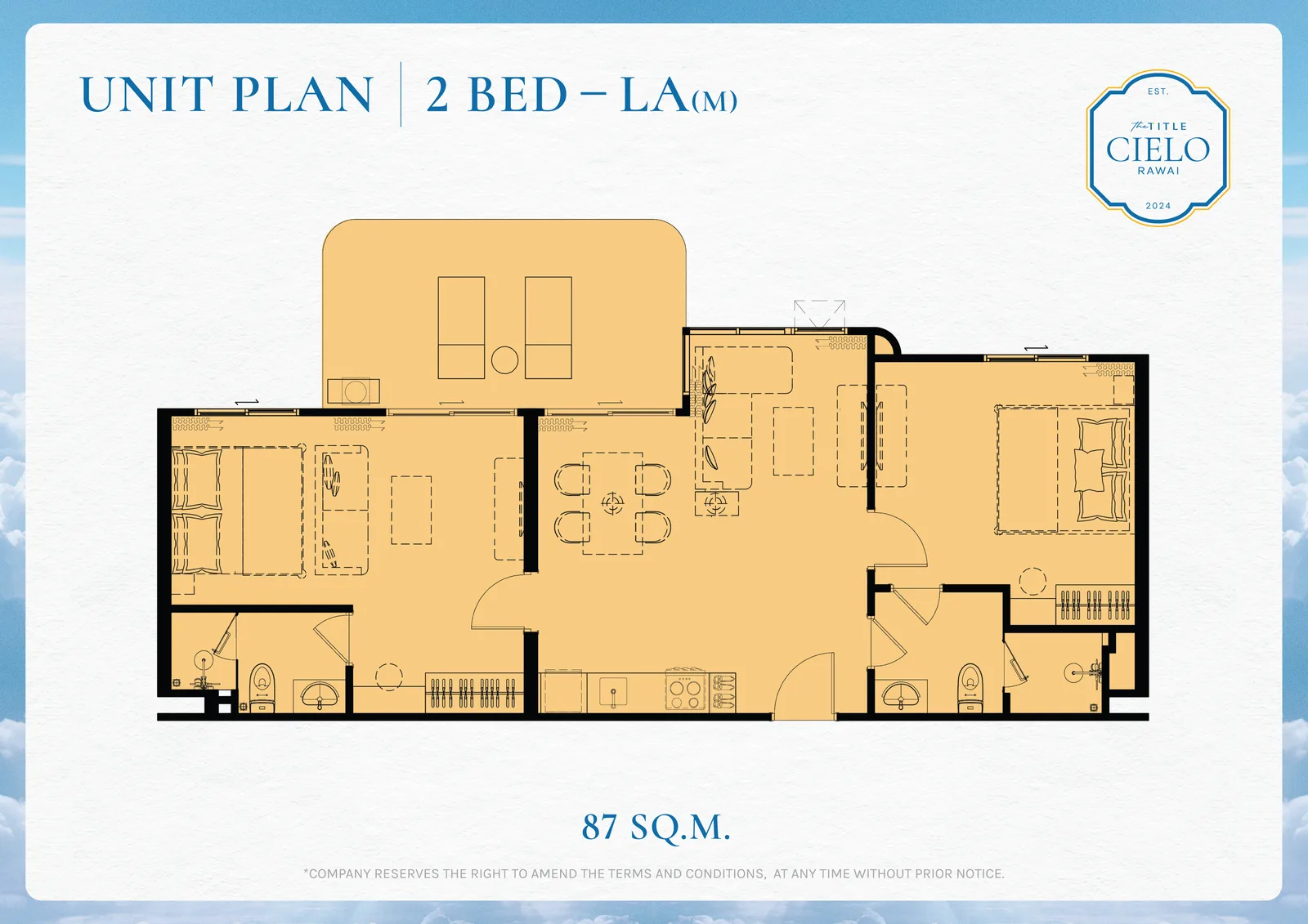 2-bedroom condo, 72 sqm