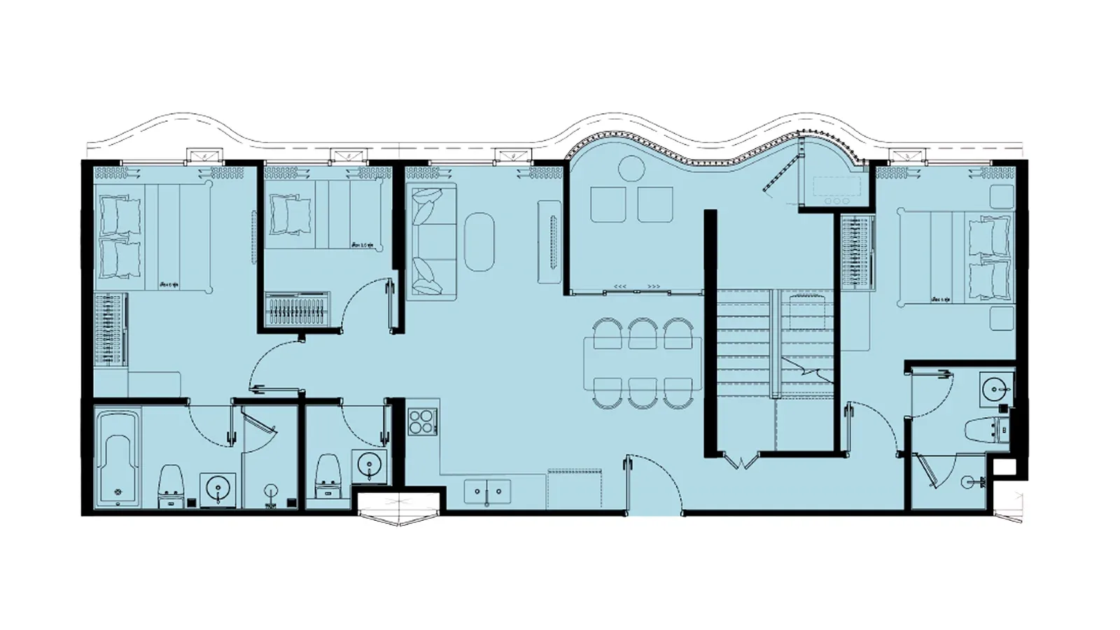 2-bedroom condo, 46 sqm