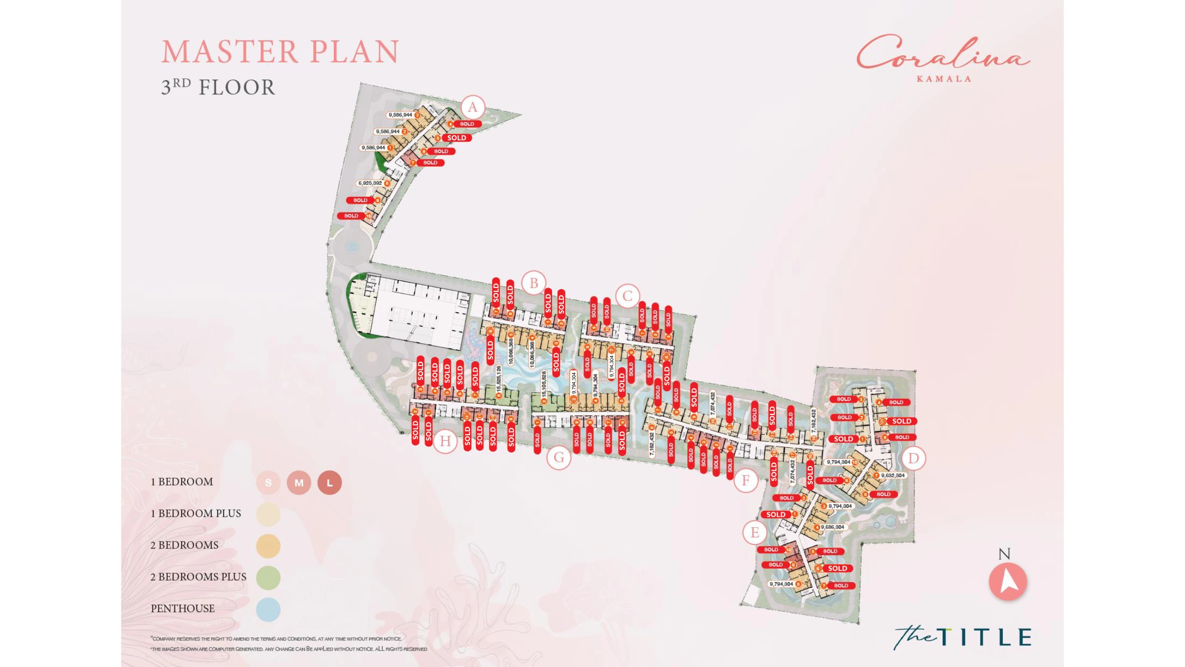 3-bedroom condo, 128 sqm